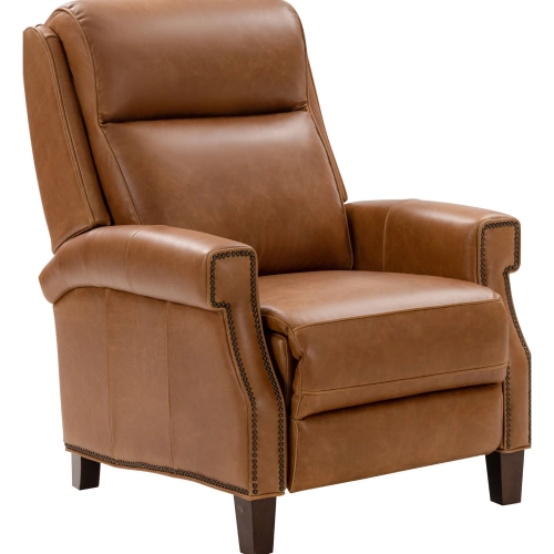 Byron Power Recliner w/ Power Head Rest & Lumbar in Chaps Saddle Brown Top Grain Leather